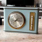 Vintage DUBA barometer thermometer, jaren 50/60 pastel blauw, Ophalen of Verzenden, Gebruikt, Barometer