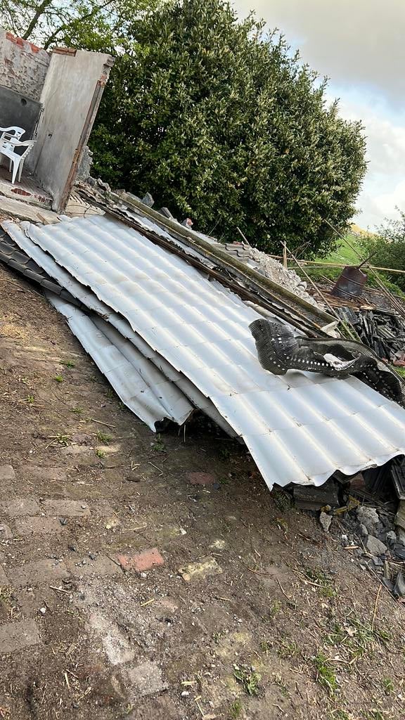 Gratis partij dakplaten staal, Steen of Klei, Ophalen of Verzenden, Zo goed als nieuw, 15 m² of meer