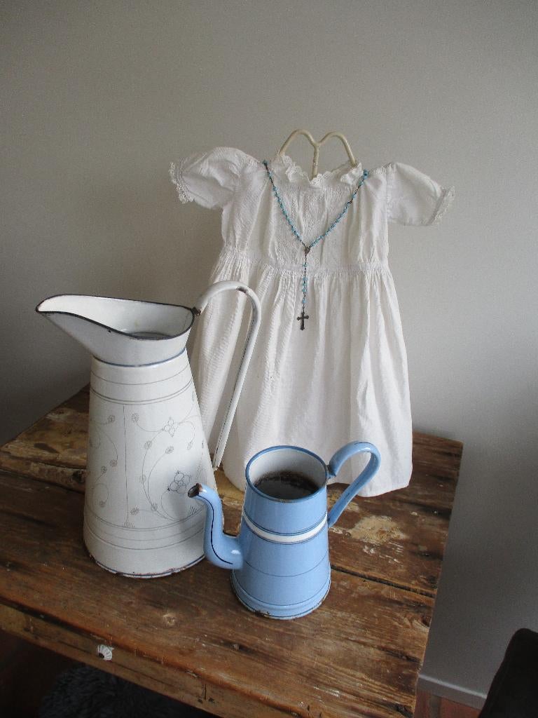 grote brocante emaille lampetkan saks, Antiek en Kunst, Ophalen of Verzenden