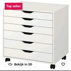 Alex ladeblok op wielen, wit, Ophalen, 100 tot 150 cm, 5 laden of meer, 100 tot 150 cm