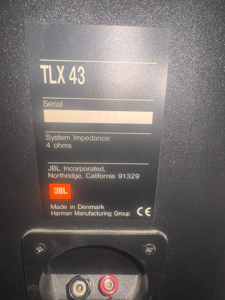 JBL TLX43 Speakers - Goed geluid, Ophalen, Gebruikt, JBL, 60 tot 120 watt