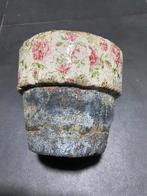 Bloempot met rozenpatroon - Gebruikt, Tuin en Terras, Bloempotten, Ophalen, Gebruikt, Rond, Binnen