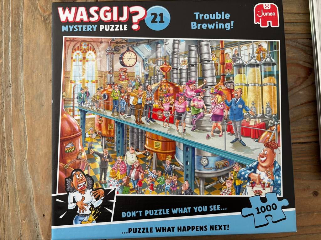 Wasgij Mystery puzzle nr 21 Trouble Brewing, Ophalen of Verzenden, 500 t/m 1500 stukjes, Zo goed als nieuw