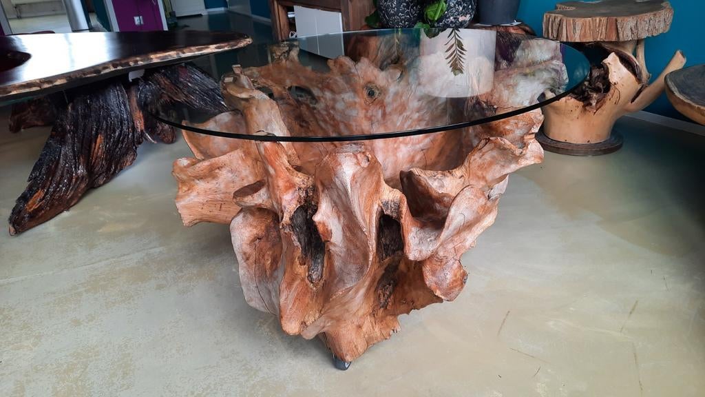 Grappige uitgeholde boomwortel Teak, Ophalen, 50 tot 100 cm, Teakhout, Zo goed als nieuw