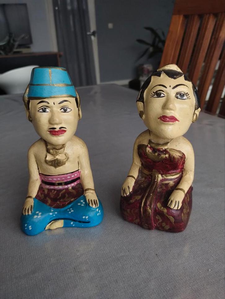 Stel antieke terracotta poppen met beweegbaar hoofd, Antiek en Kunst, Kunst | Beelden en Houtsnijwerken, Ophalen of Verzenden