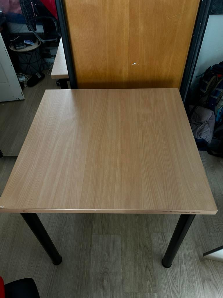 Vierkanten houten werk/eettafel 80x80, Huis en Inrichting, Tafels | Eettafels, Ophalen, Zo goed als nieuw, Rechthoekig, 50 tot 100 cm