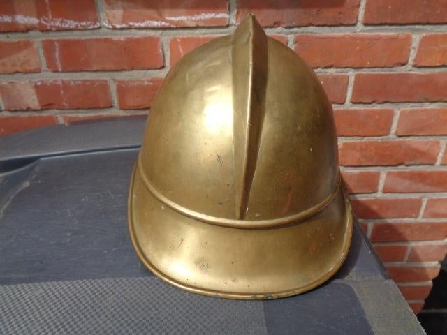 Oude Duitse brandweer helm met lederen binnenwerk, Verzamelen, Militaria | Algemeen, Ophalen of Verzenden, Overige soorten, Duitsland