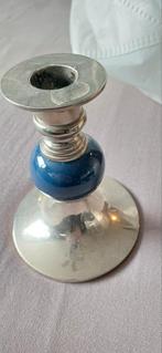 Antieke Murano Kandelaar - Zwaar Glas met Blauw Accent, Ophalen of Verzenden