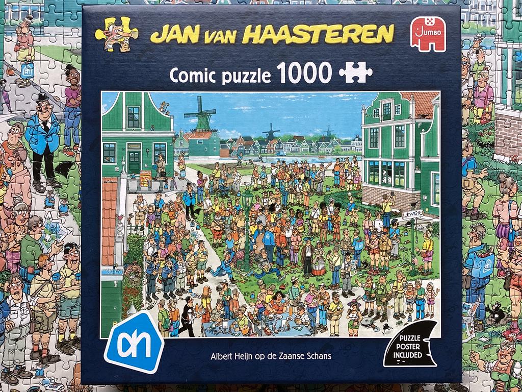 Jan van Haasteren Albert Heijn puzzel, 1000 stukjes zgan, Ophalen of Verzenden, 500 t/m 1500 stukjes, Zo goed als nieuw, Legpuzzel