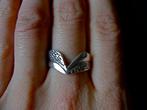 Zilveren 925 zilver ring fantasie V vorm maat 16.25 of 18, 18 tot 19, Verzenden, Nieuw, Dame