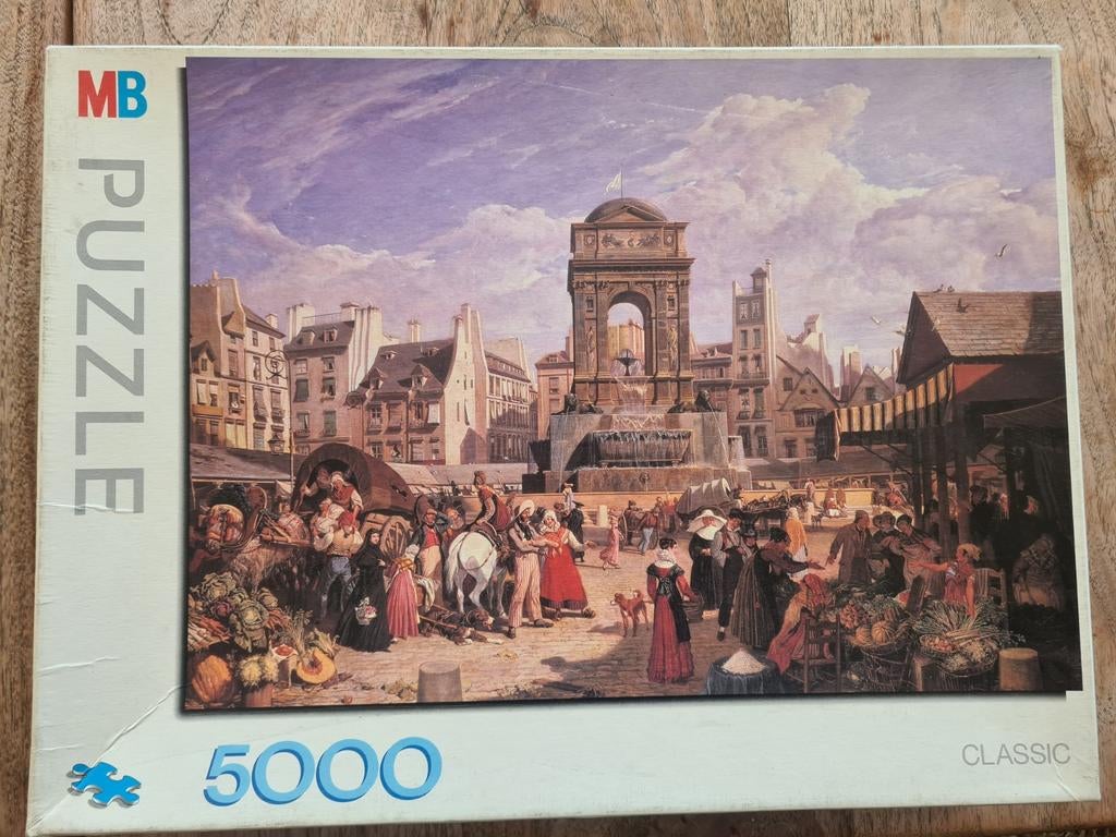 MB Classic Puzzle 5000 stukjes - Historische Markt, Ophalen of Verzenden, Meer dan 1500 stukjes, Gebruikt, Legpuzzel