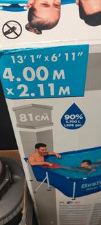 Groot zwembad 4.00 m bij 2.11m met toebehoren, 200 tot 300 cm, Zo goed als nieuw, Rechthoekig, Ophalen