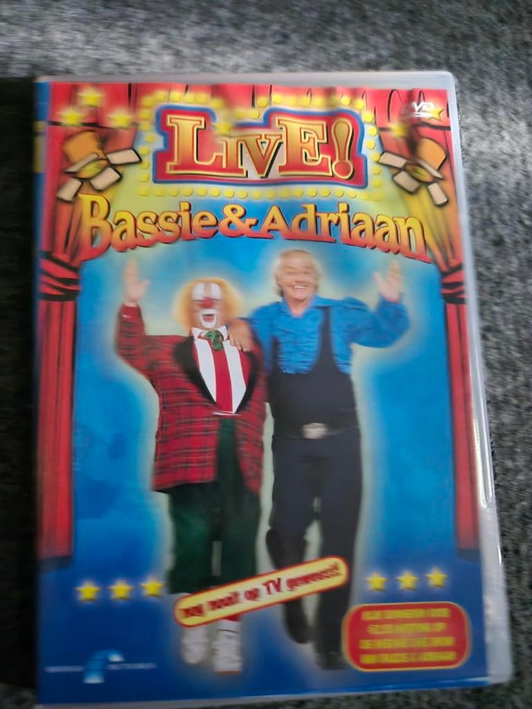 Dvd Bassie en Adriaan Live!, Cd's en Dvd's, Dvd's | Kinderen en Jeugd, Ophalen of Verzenden