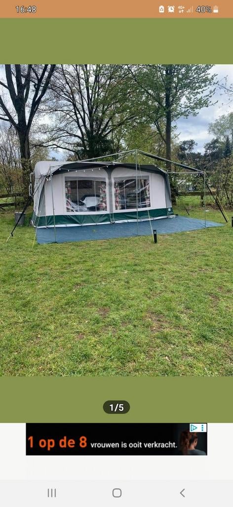 Voortent Walker omloop 9.30 m met luifel met zijstukken, Ophalen, Gebruikt, Ten Cate All Season 240g/m2, Walker Campingstyle