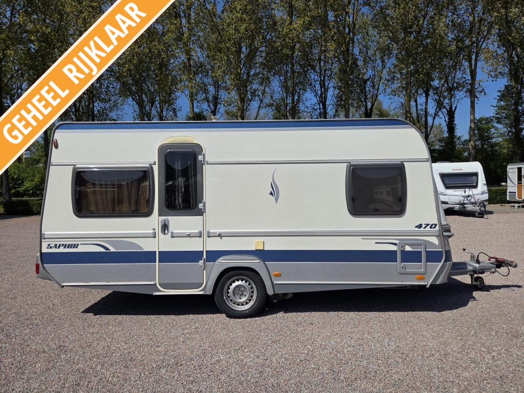 Fendt Saphir 470 TFB +BOVAG-2025 + Mover, Caravans en Kamperen, Caravans, Schokbreker, Rondzit, Bedrijf, Overige typen