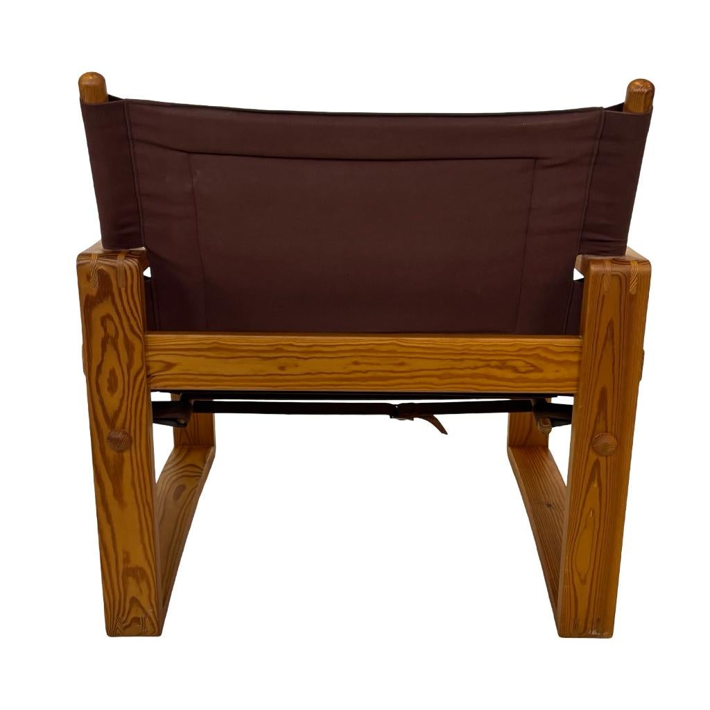 Vintage Deense Borge Jensen Safari Sling Fauteuil Pinewood, Ophalen, Gebruikt, Vintage fauteuil, Vintage fauteuil