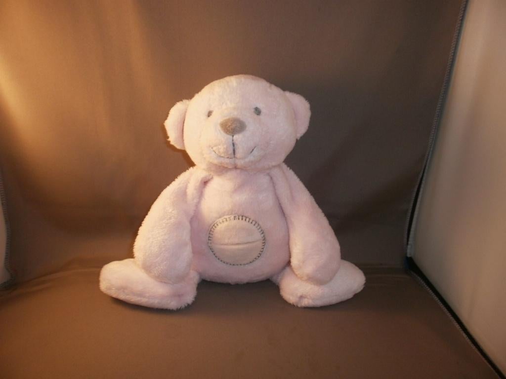 happy horse beer Bibi bear roze grijze neus velours cirkel, Kinderen en Baby's, Speelgoed | Knuffels en Pluche, Beer, Happy Horse
