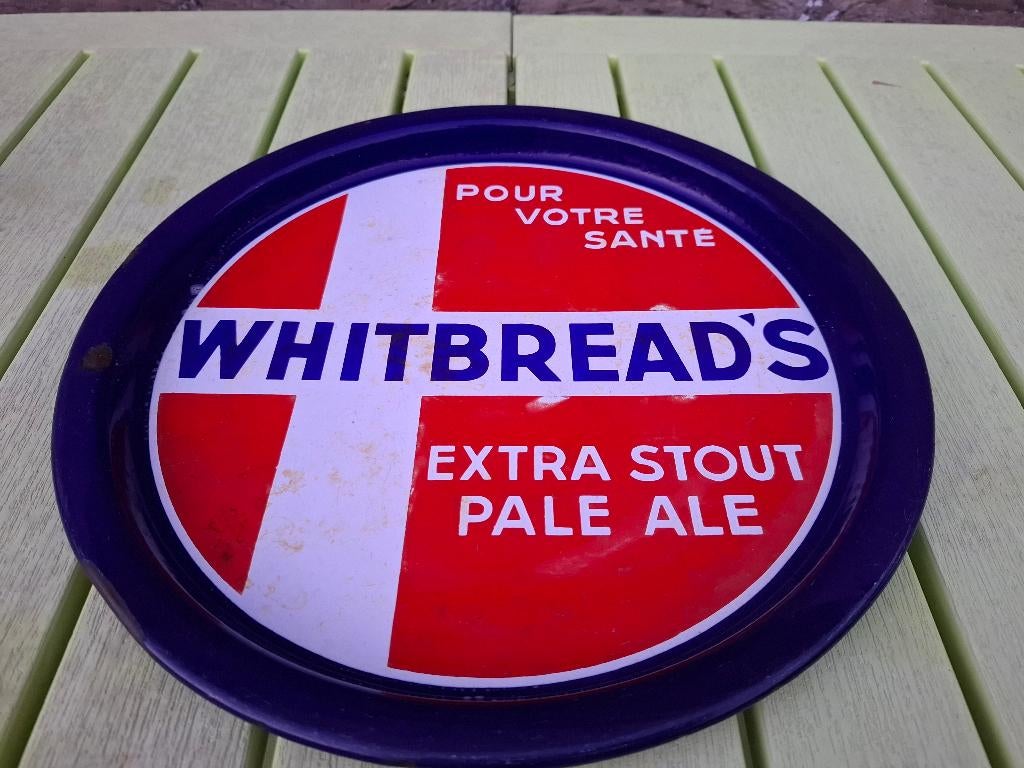 Authentiek emaille plateau Whitbread bier nr3, Ophalen of Verzenden, Nieuw, Reclamebord, Plaat of Schild, Overige merken