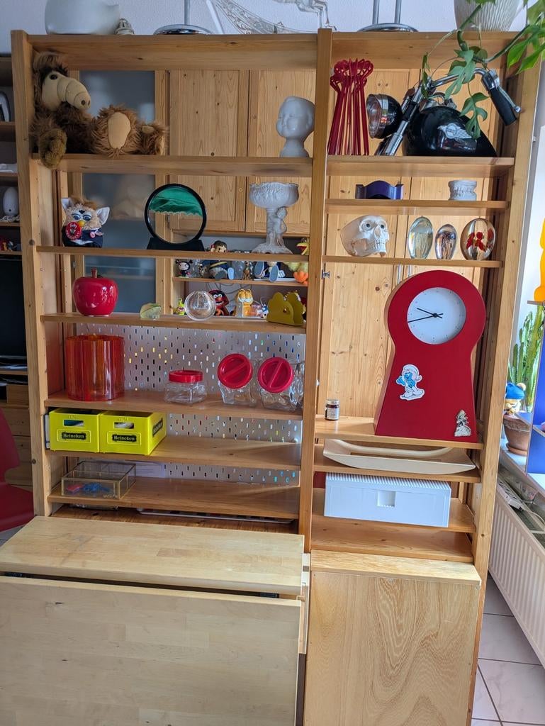 Lundia kast 20 diep blank gelakt, Met plank(en), Gebruikt, 100 tot 150 cm, 200 cm of meer