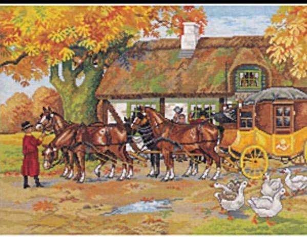 BORDUURPAKKET EVA ROSENSTAND ZELDZAAM KOETS EN PAARDEN, Verzenden, Nieuw, Handborduren, Borduurpakket