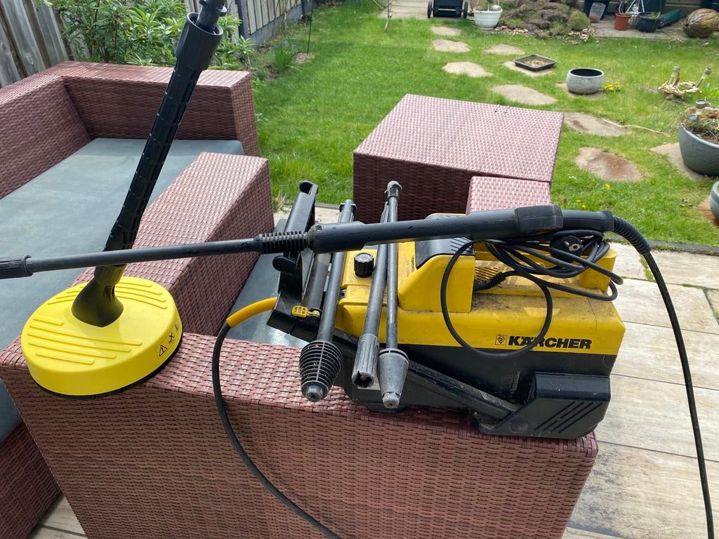 Kärcher hogedrukreiniger + accessoires (defect), Tuin en Terras, Hogedrukreinigers, Gebruikt, Elektrisch, Ophalen