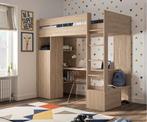 Ethan hoogslaper met bureau en kast - 90x200 - Eiken