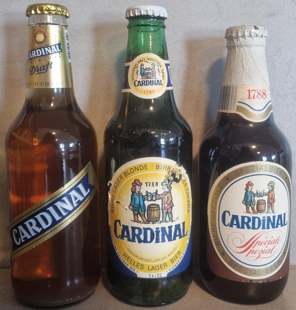 3x Cardinal, Fribourg (1788) - glasjaar '81, tht '92 & '09, Ophalen of Verzenden, Zo goed als nieuw, Glas of Glazen, Overige merken