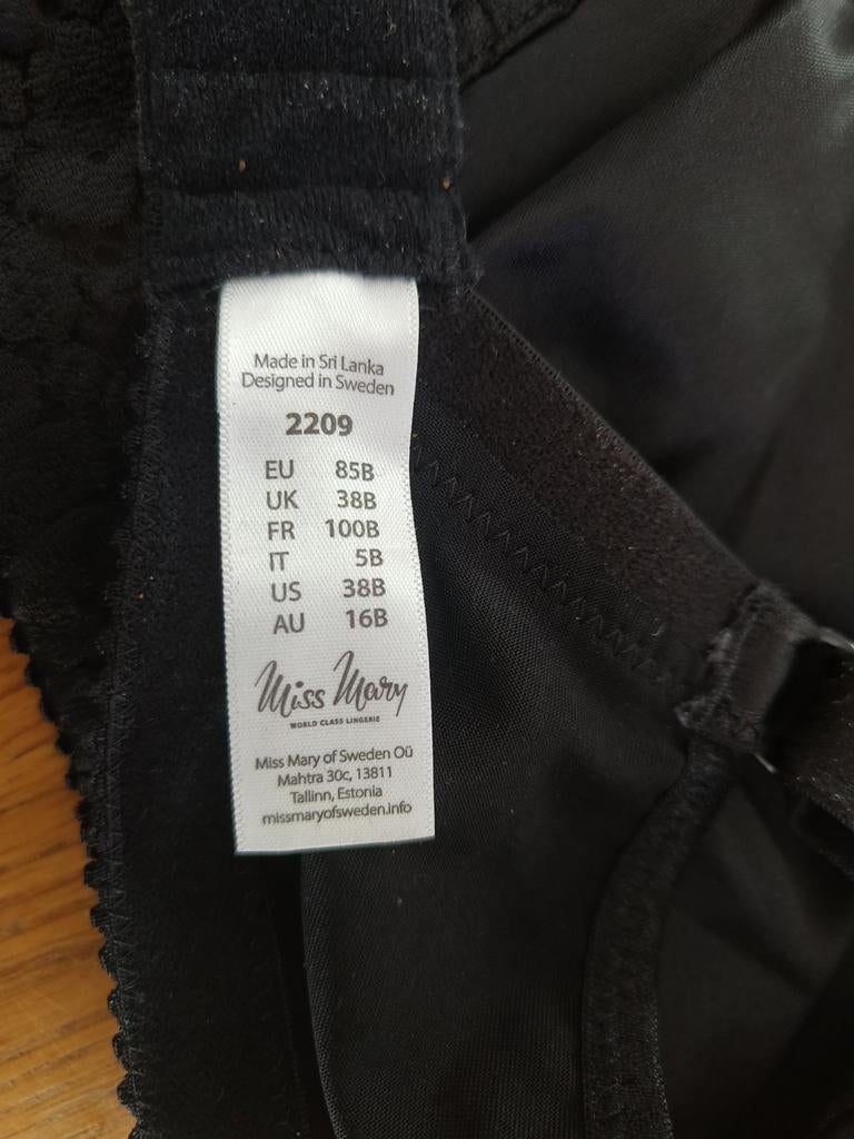 Miss Mary Smooth Lacy T-shirtbeha zonder beugel 85B, Kleding | Dames, Miss Mary, Ophalen of Verzenden, Zwart, BH