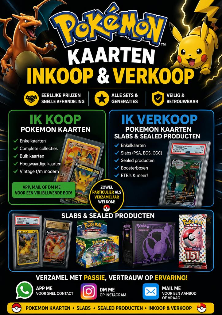 Pokémon Kaarten: Inkoop & Verkoop - Slabs, Boosters & Meer!, Ophalen of Verzenden, Gebruikt, Losse kaart