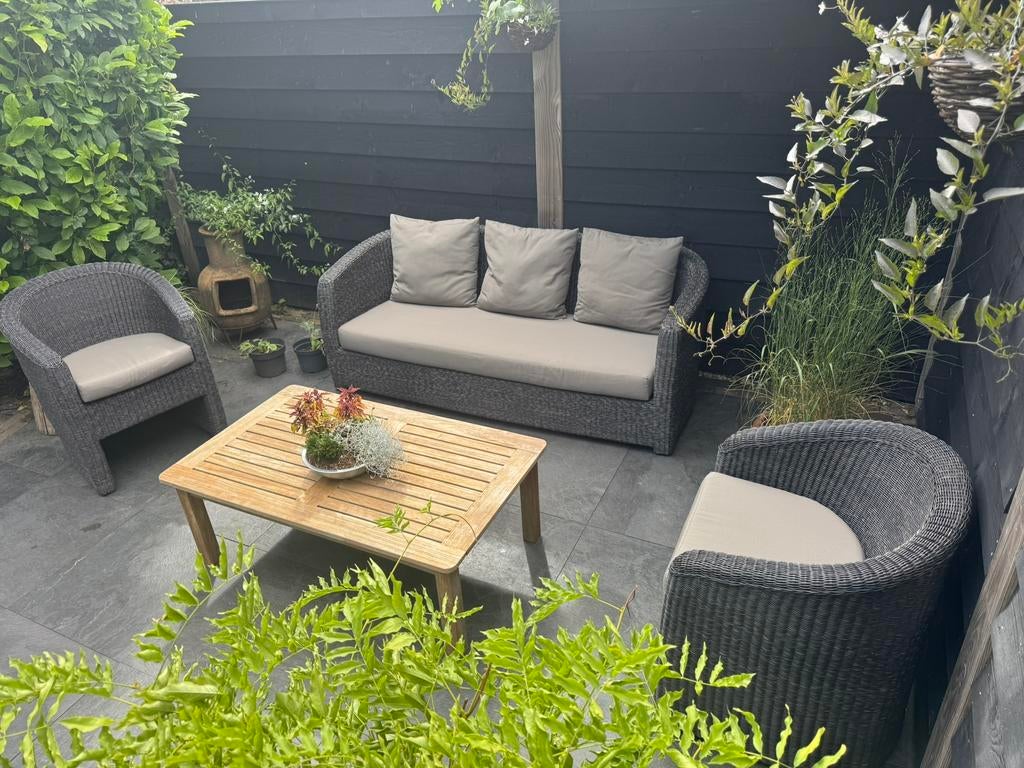 Borek Lugano Loungeset, Ophalen, Zo goed als nieuw, Wicker, Bank