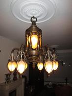 antieke bronzen kroonluchter, Huis en Inrichting, Ophalen, Gebruikt, Metaal