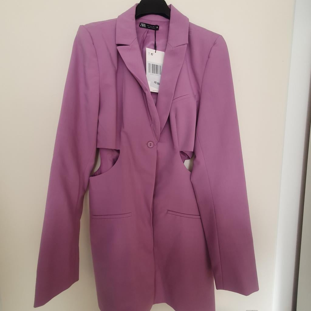 Zara blazer met cut-outs lila voorkant twee zaken maat S, Ophalen of Verzenden