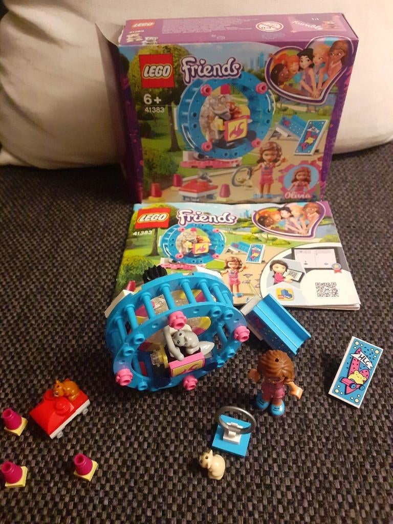 LEGO Friends 41383 Olivia’s Hamsterspeelplaats compleet, Ophalen of Verzenden, Zo goed als nieuw, Complete set, Lego