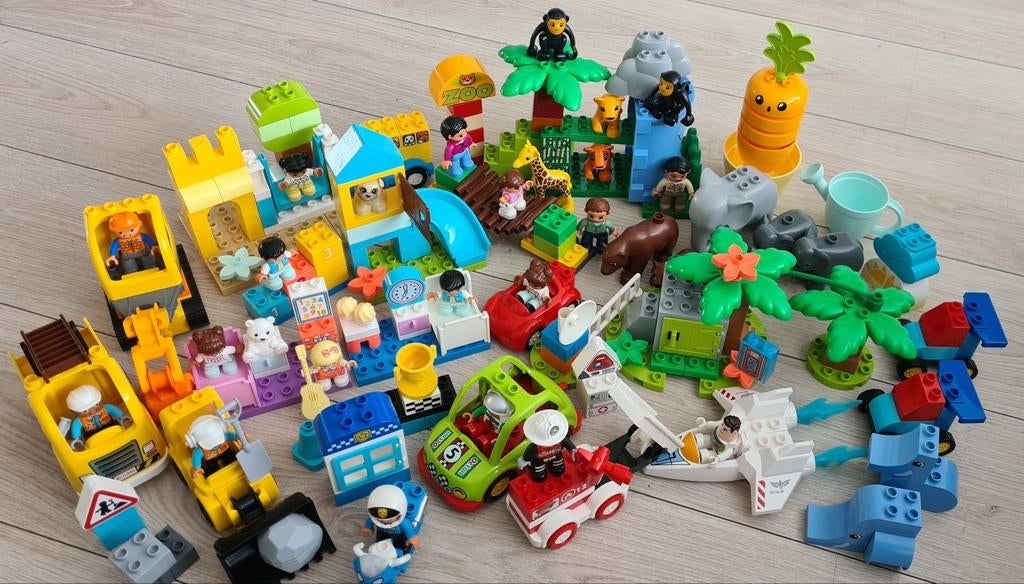 Grote Lego DUPLO set met diverse thema's en figuren, Ophalen, Gebruikt, Inclusief minifiguren, Duplo