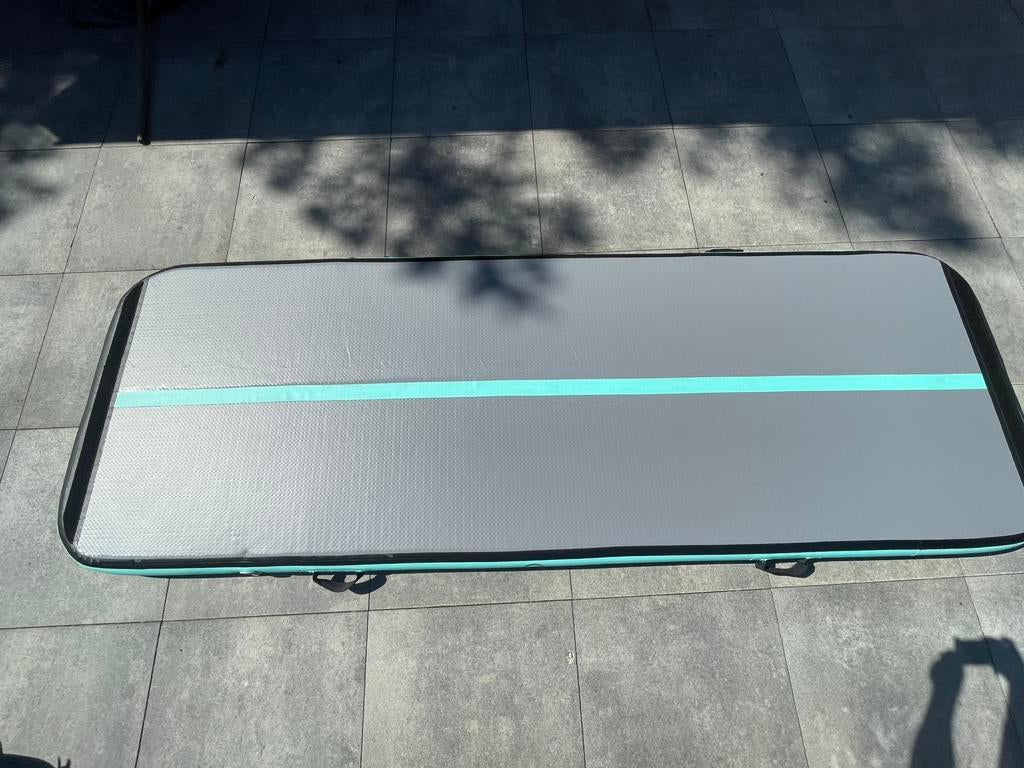 airtrack 12 springs 3 meter, Sport en Fitness, Turnen, Ophalen, Blauw, Overige typen, Zo goed als nieuw