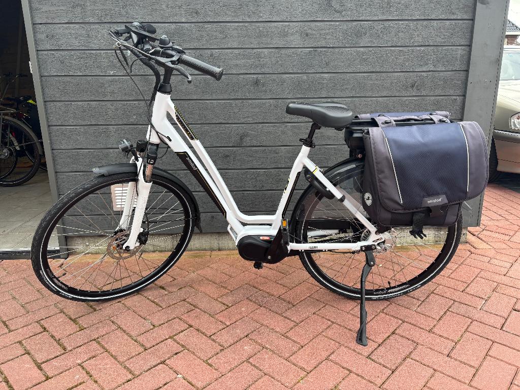Amslod E-bike dames model, Gebruikt, 51 tot 55 cm, 50 km per accu of meer, Ophalen