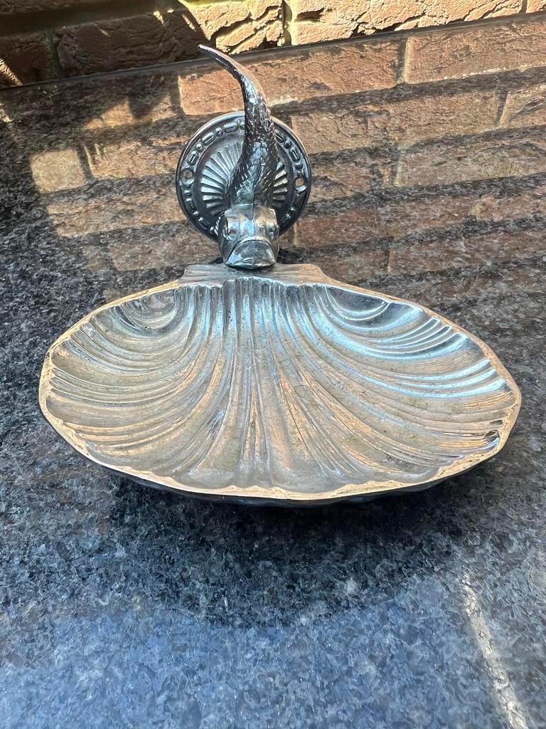 Vintage Zeepbakje voor aan de wand met dolfijn, Ophalen of Verzenden