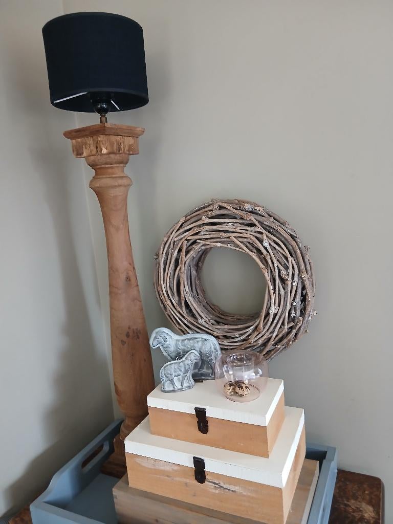 Staande (tafel)lamp, Landelijk, sober, stoer, Ophalen of Verzenden, Zo goed als nieuw, Minder dan 100 cm