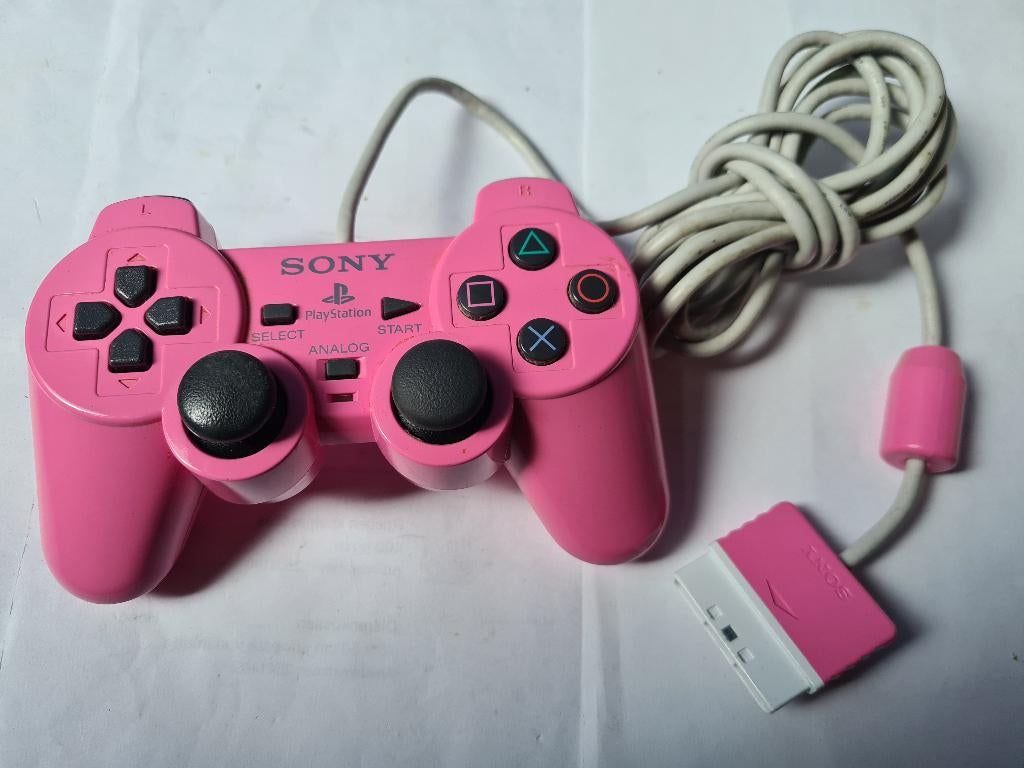 Originele ROZE playstation 2 controller, Gebruikt, 1 speler, Racen en Vliegen, Ophalen of Verzenden