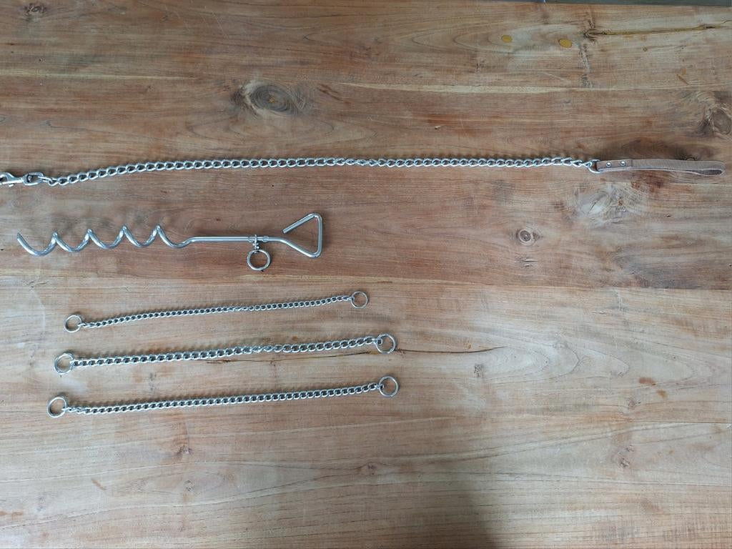 Slipketting, hondenriem, grondpen., Dieren en Toebehoren, Ophalen of Verzenden, Zo goed als nieuw