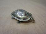 Vintage schildpad doosje alpaca zilver & parelmoer, Ophalen of Verzenden, Zilver