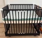 Box zwart op wielen inklapbaar 96x77cm, Kinderen en Baby's, Boxen, Ophalen, Zo goed als nieuw, Boxkleed