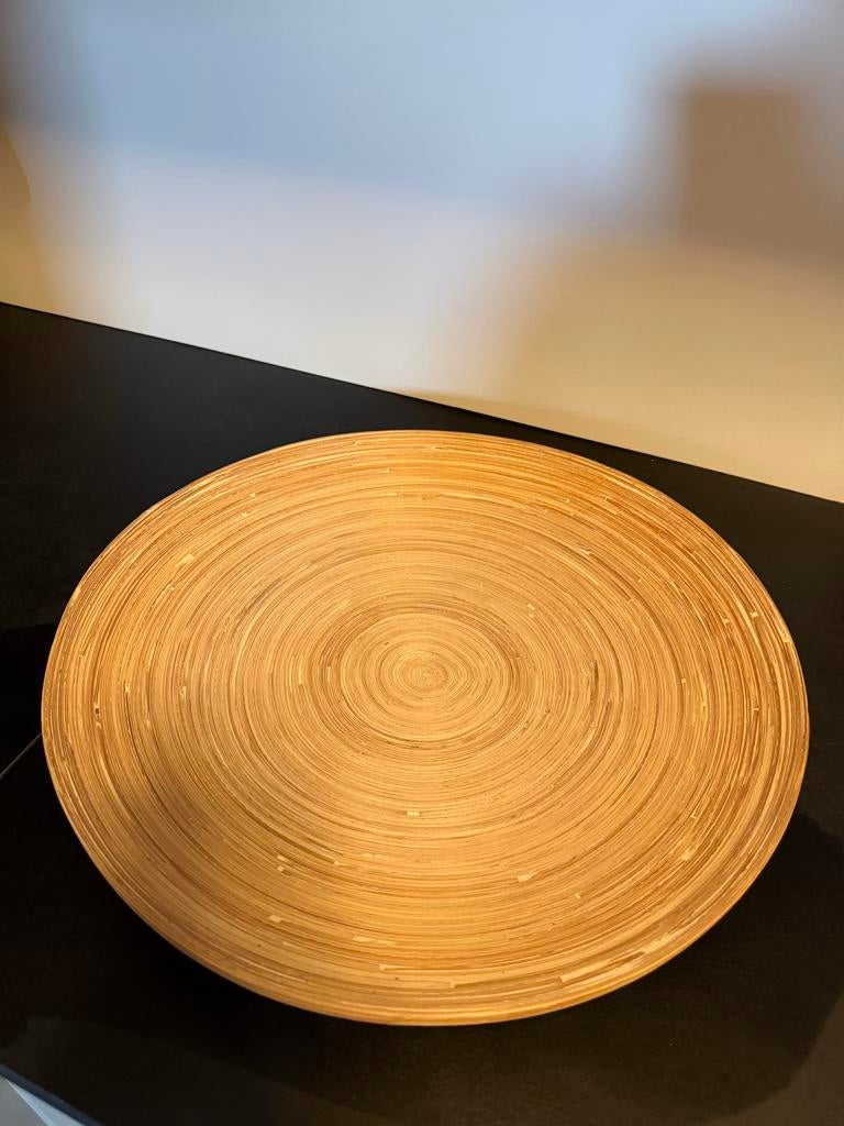 Decoratieve bamboe schaal - Rond en stijlvol, Schaal, Rond, Ophalen of Verzenden, Zo goed als nieuw