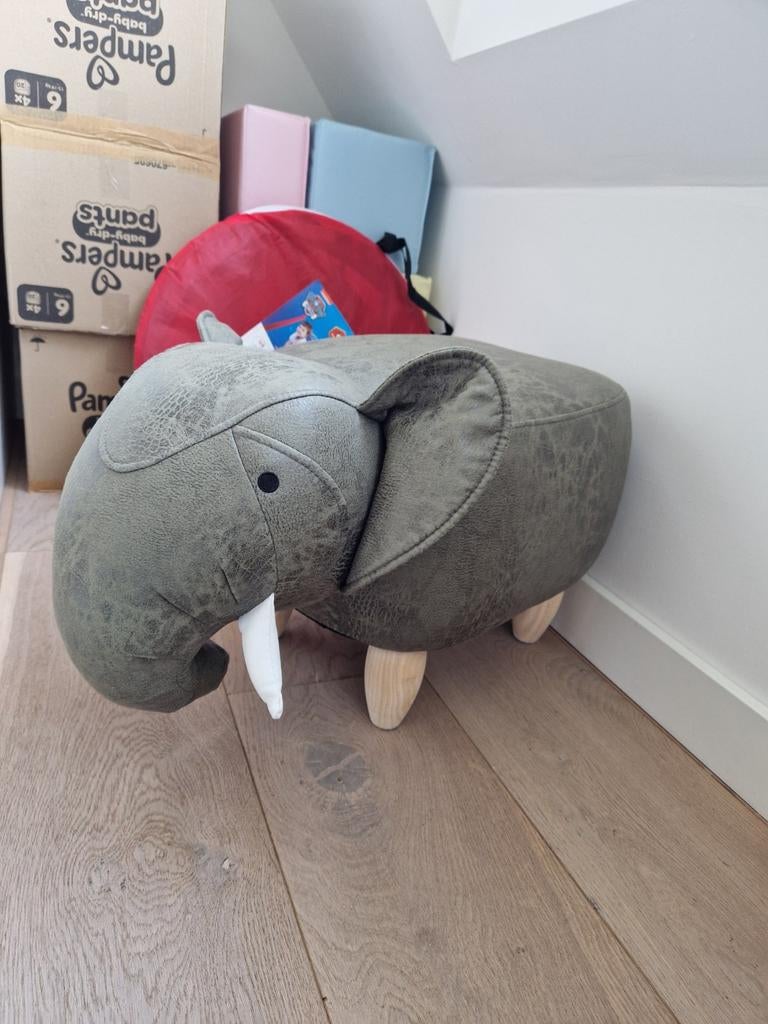 Poef olifant, Ophalen, Minder dan 50 cm, Rond, Minder dan 50 cm