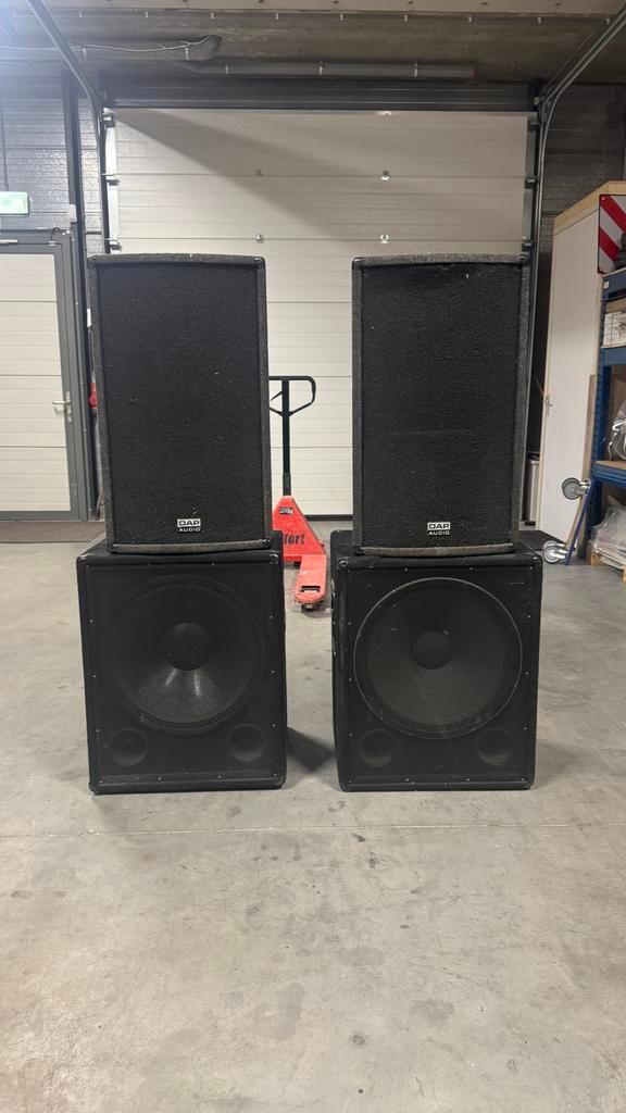 DAP Audio RW15 tops en Omnitronic BX1850 subwoofers, Audio, Tv en Foto, Luidsprekers, Overige merken, Gebruikt, Overige typen