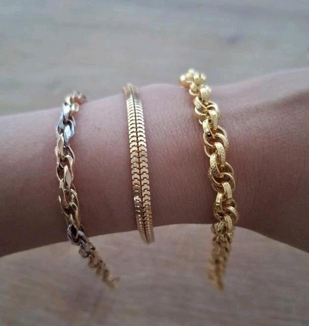 14 karaat gouden armband jasseron schakel, Verzenden, Zo goed als nieuw, Goud, Goud