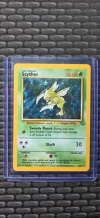 Scyther Base Set First Edition Pokémon Kaart, Ophalen of Verzenden, Zo goed als nieuw, Losse kaart, Foil