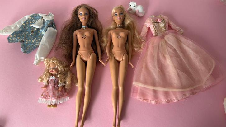 Barbie Princess Pauper singing dolls Erica en Anneliese, Verzamelen, Poppen, Gebruikt, Pop, Ophalen of Verzenden