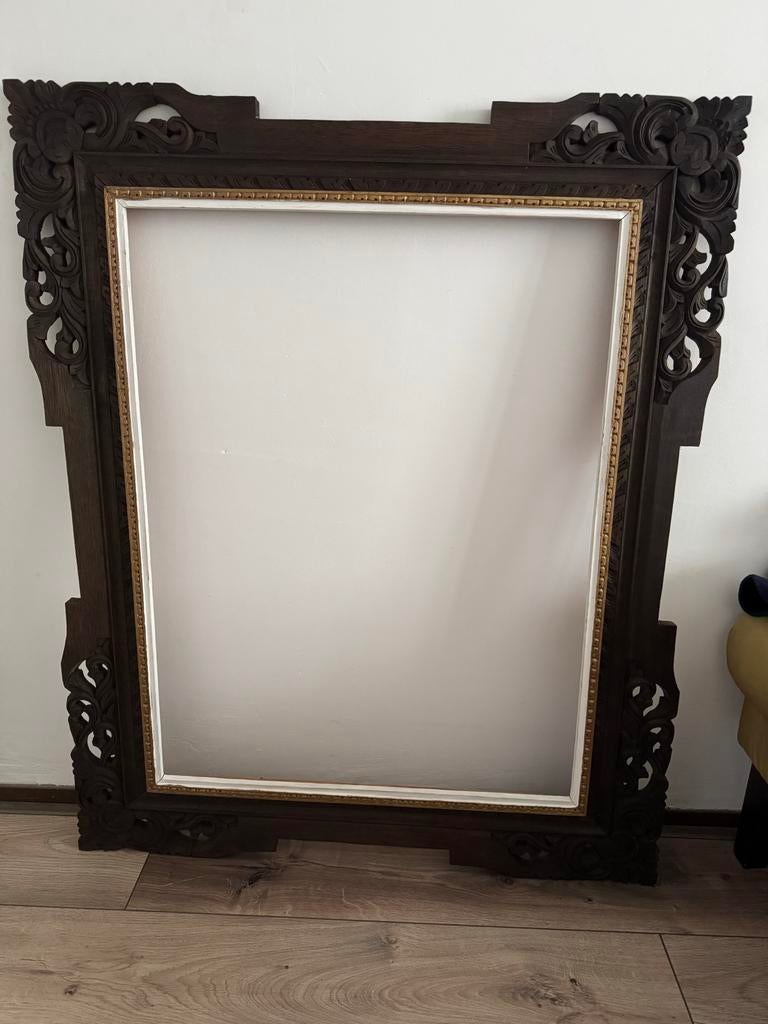 Groot Balinees kunstframe - 94x114x2cm, Ophalen, Gebruikt, Overige typen, 100 tot 125 cm