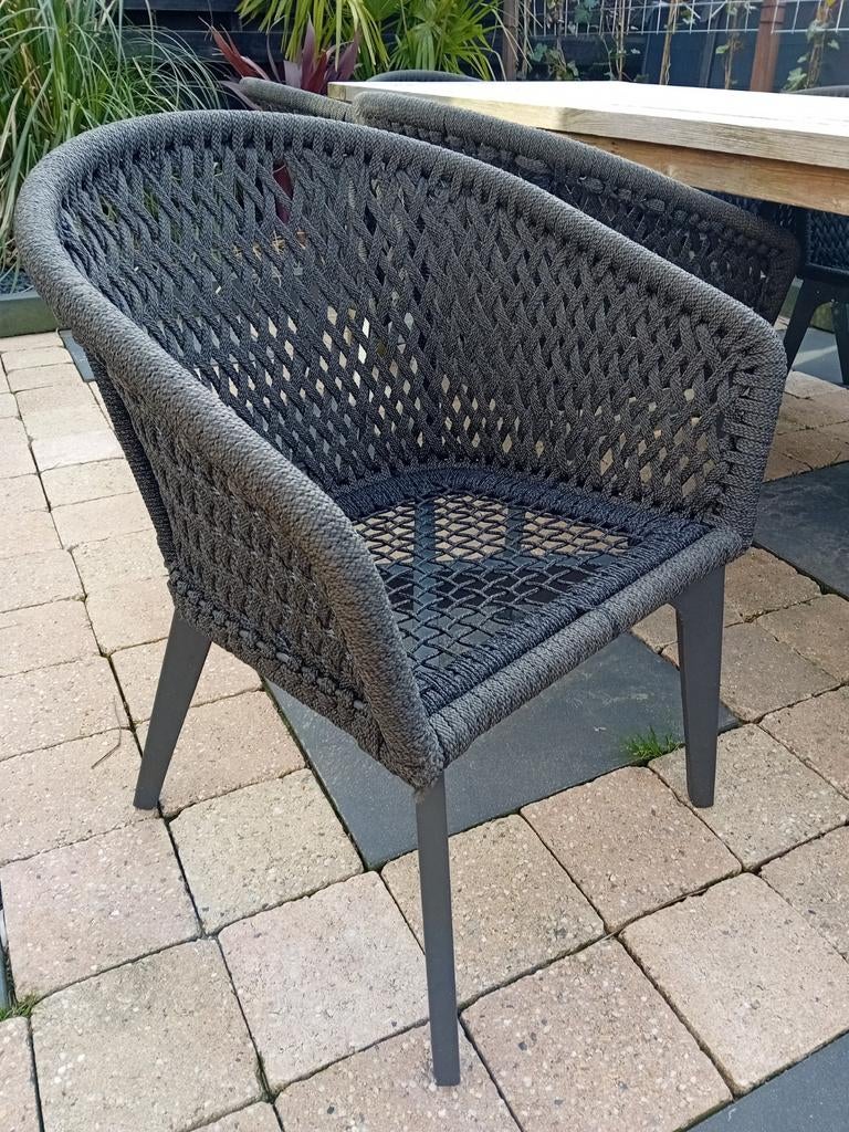 8x 4SO Belize gevlochten tuinstoel